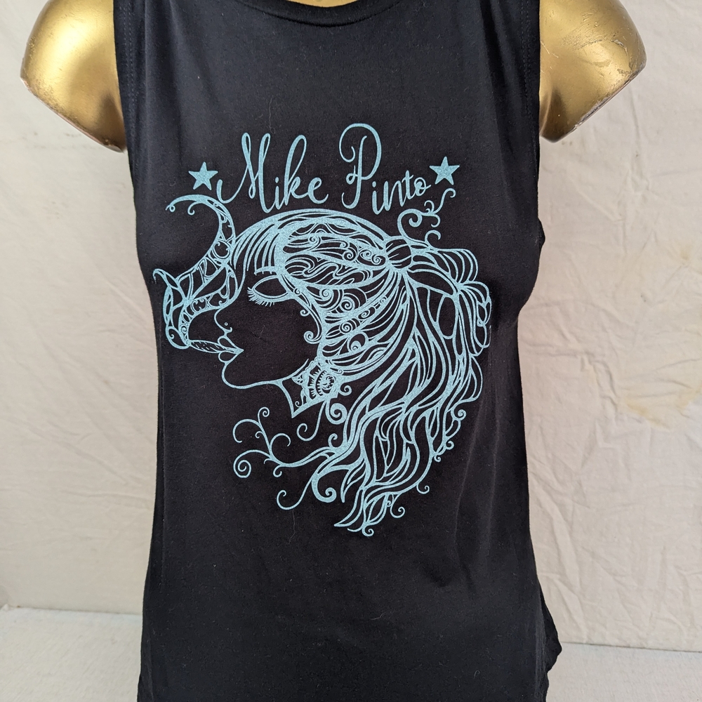 Mike Pinto Tricky Nicky Black Tank Top Size Small